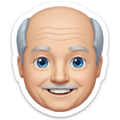 Kyle Gass with blue eyes, grey hair sticker