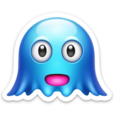 Classic Pacman ghost character with big eyes sticker