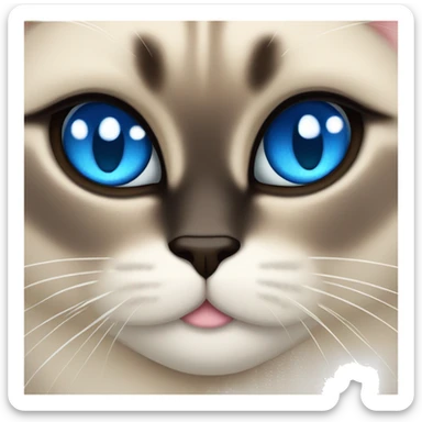 Fat blue eyes siamese cat sticker
