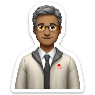 profesor de educacion fisica, chandal rojo de adidas, medio cuerpo, pelo castaño, y joven,y guapo sticker