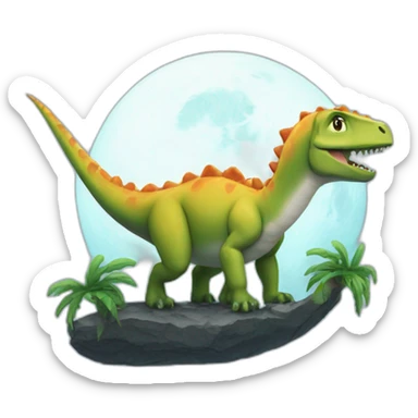 lune sur un dinosaure sticker
