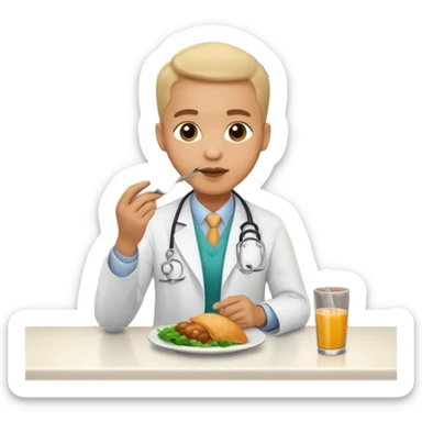 ligth doctor eating in restaurant full body sticker