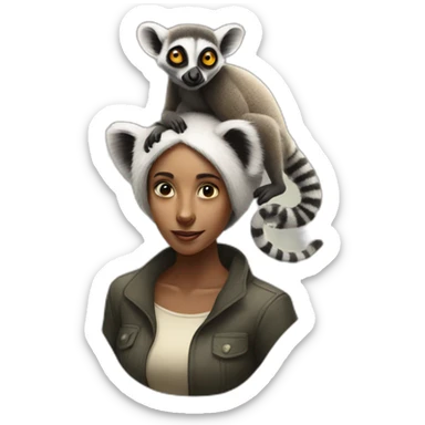 lemur-with-human-woman-on-back sticker