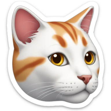 white and red cat matter sticker