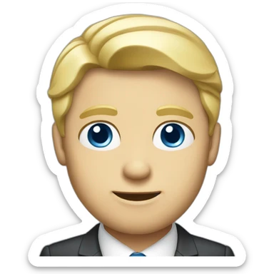 blond businessman with blue eyes sticker