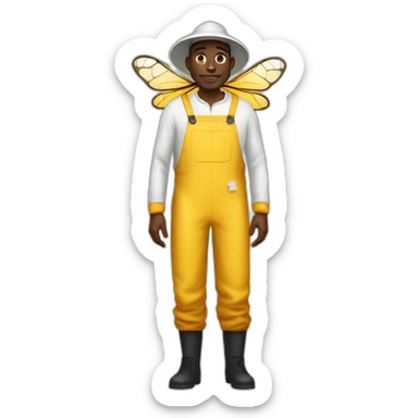 tall Black man as a beekeeper full body sticker