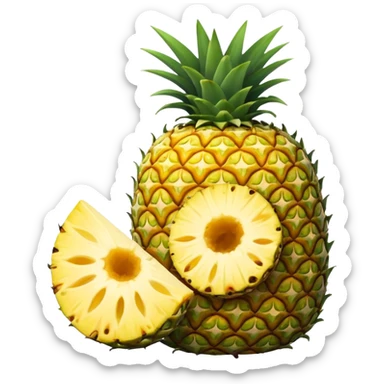 half eaten pineapple sticker