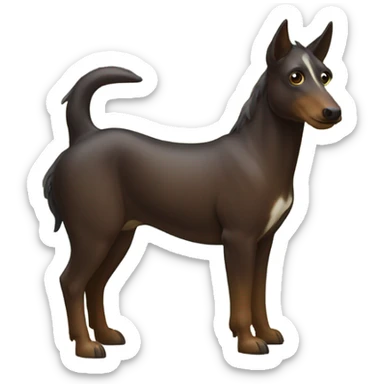 Brown Australian  kelpie con mancha blanca en el pecho sticker