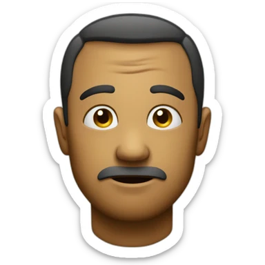 Sad emoji wearing a happy mas sticker