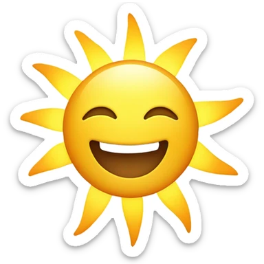 A cute, energetic sun , showing determination and focus.with vibrant colors and a playful vibe. sticker