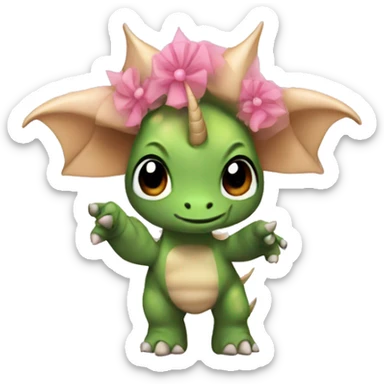 A Triceratops with a tutu and point shoes sticker