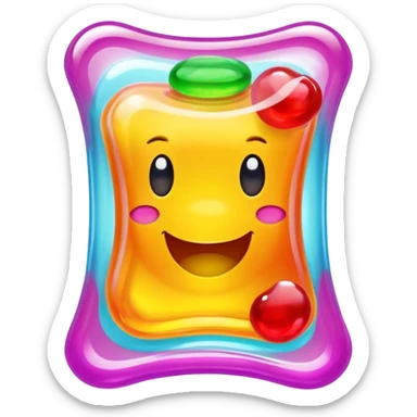 gusher gummy with visible liquid center bright colors sticker