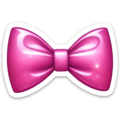 pink sparkling bow sticker
