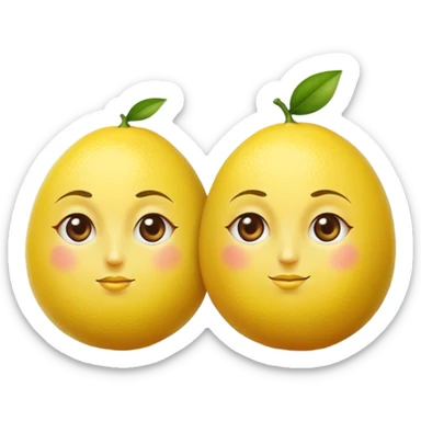 A pair of lemons side by side shaped like a woman sticker