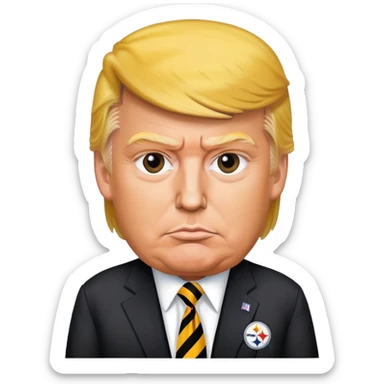 Donald trump in Steelers gear  sticker