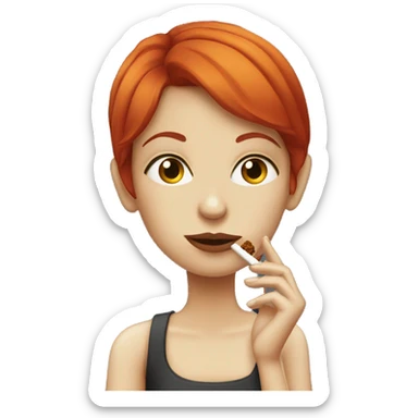 Girl with red hair Smoking a cigarrette sticker