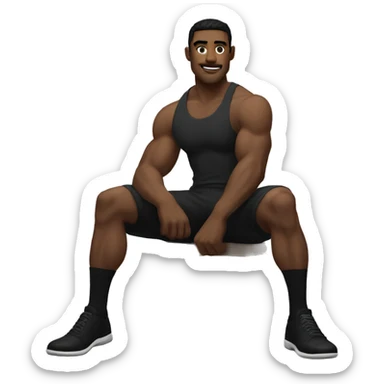 a swarthy, muscular man in black long socks sticker