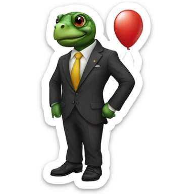 Turtle in a suit and clown shoes sticker