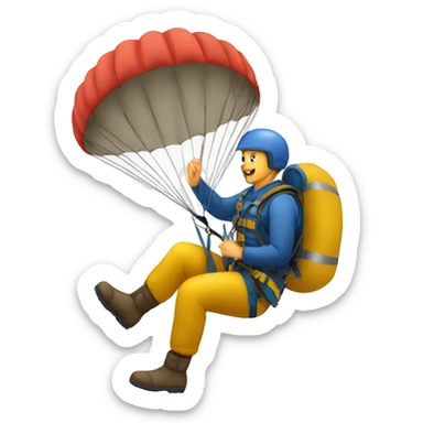 a man deploying the parachute sticker
