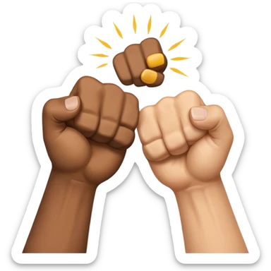 diverse skin tones, two hands making a fist bump, positive and inclusive sticker