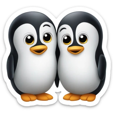 Two Pinguin love  sticker
