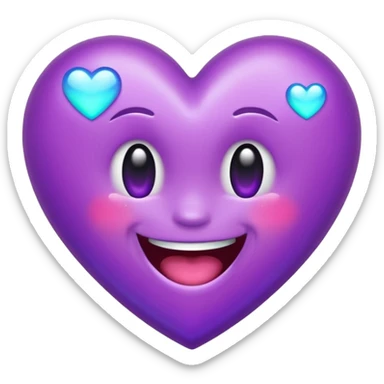 flashing purple heart that's laughing so hard it's crying sticker