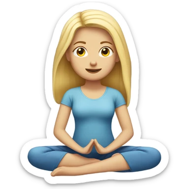 blond girl with light skin, meditating  sticker