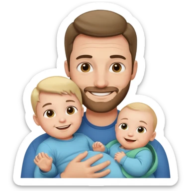 dad with baby sticker