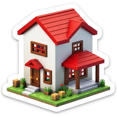 Minecraft house sticker