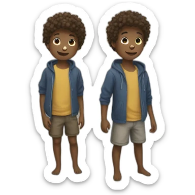 two boys by the ocean sticker