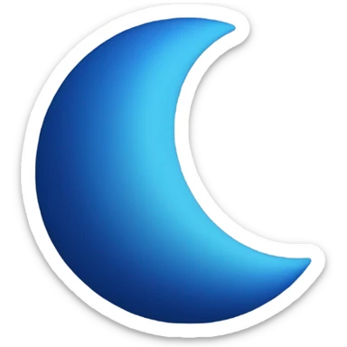 Blue half moon sticker