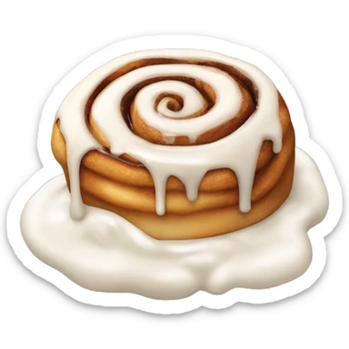 cinnamon roll with dripping frosting  sticker