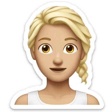 blonde hair white girl fitness sticker