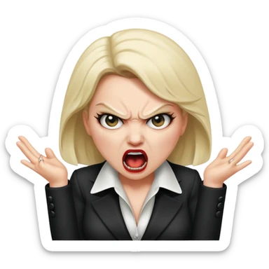 female mafia boss shouting, angry sticker