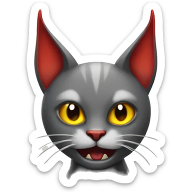 Cat with devil horns sticker