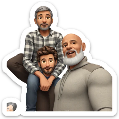 bald boys with beards sticker