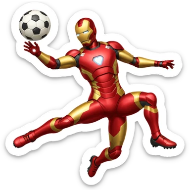 Iron man scoring a goal sticker