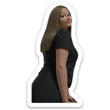 girl sitting by tree sticker