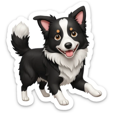border collie playing sticker