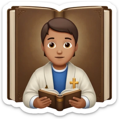 Guy who reads Bible with cross on it sticker