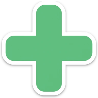 minimalist green plus sign, flat style, suitable for a changelog Discord channel sticker