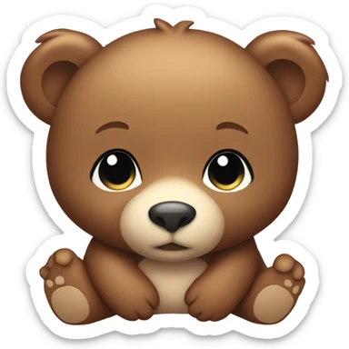 baby bear praying eyes closed sticker