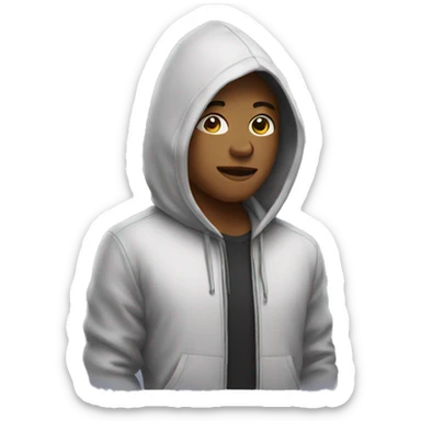 Person wearing a hoodie  sticker