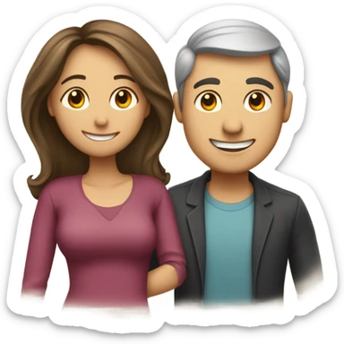 Husband and wife smiling  sticker