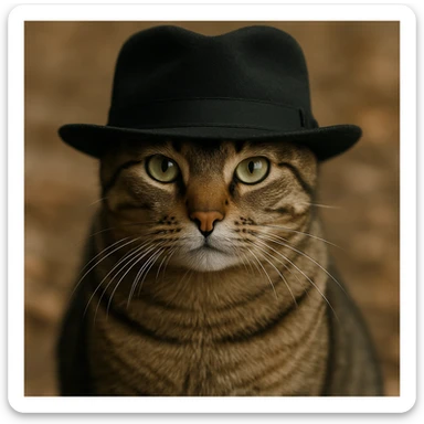 give the cat a hat sticker