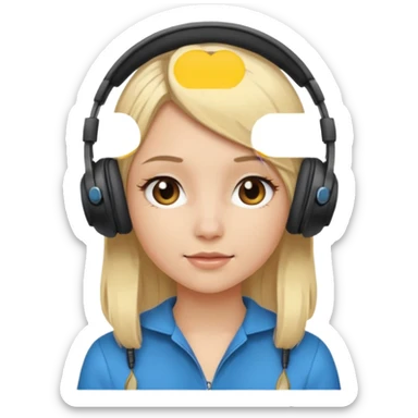 what emoji gril with hephones and blonde hair ? sticker