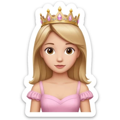 A beautiful princess with brown blonde hair wearing a light pink dress  sticker