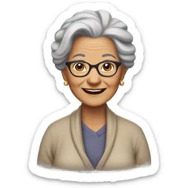 Yanni as a grandma ￼ sticker