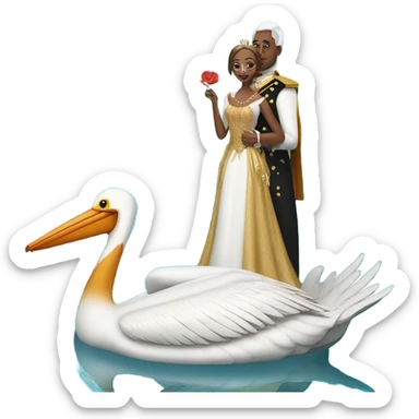 Pelican and Queen in swimming pool sticker