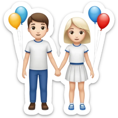 ১৬ডিসেম্বর উপলক্ষে শুভেচ্ছা । A banner is standing with a boy on one side and a girl on the other. sticker